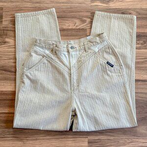 Vintage Rockies Highrise Wheat Beige Pinstripe Western Yoke Jeans (11/12)